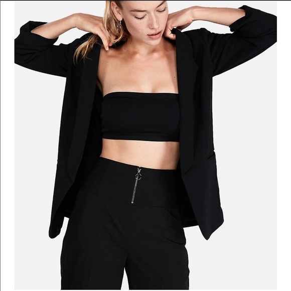 Express Super High Rise Wide Leg Crop Pant - Picture 7 of 7